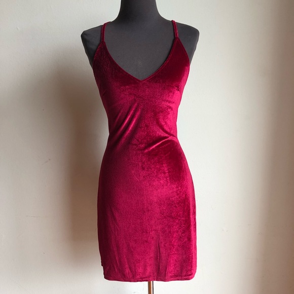Unlisted Dresses & Skirts - sz M velvet maroon dress